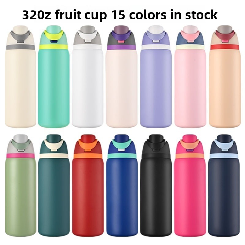 Sports Water Bottle Insulated - 32オンス デュアルドリンク スポーツボトル、ステンレス製断熱タンブラー、車、スポーツ、アウトドア、学校用保温水筒