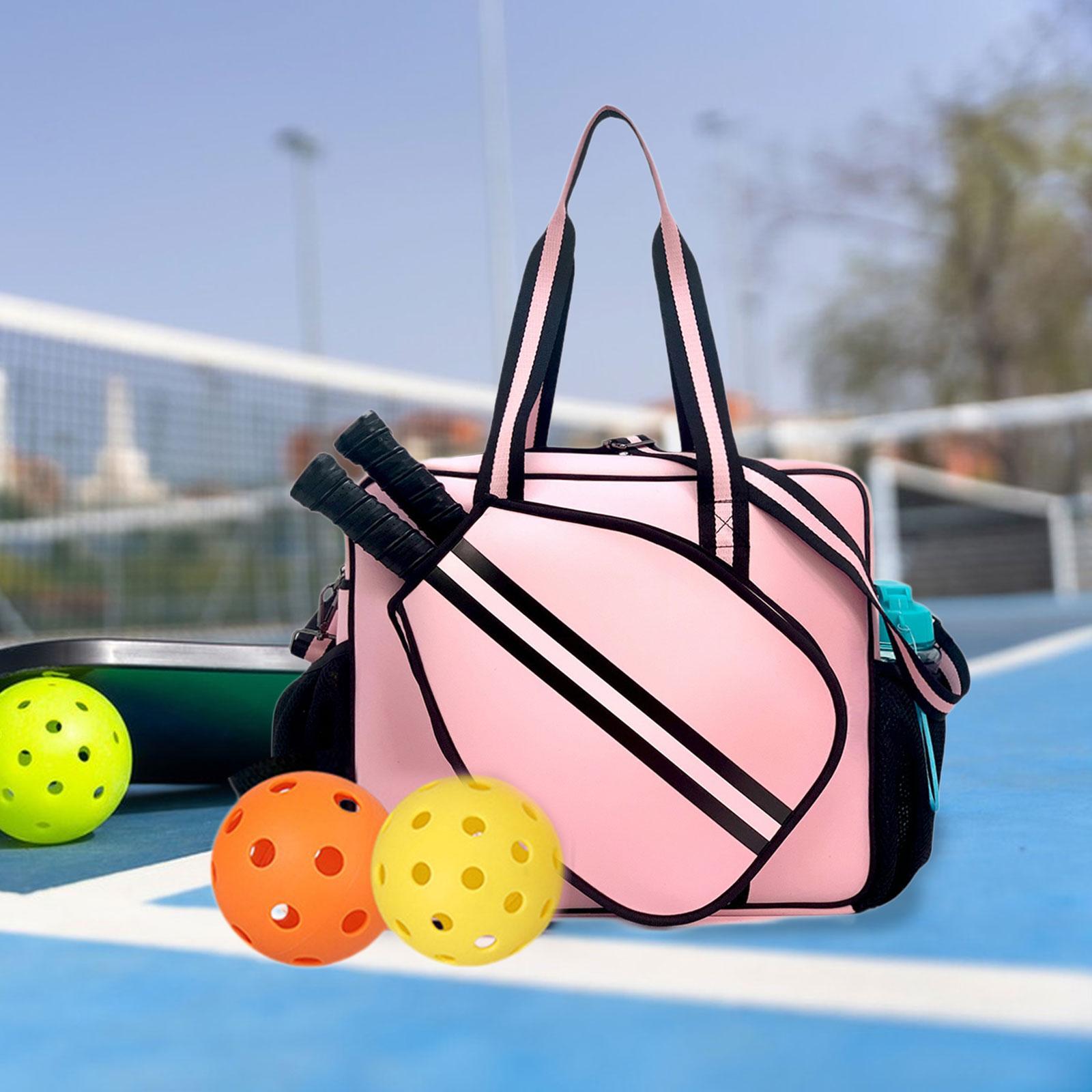 Gym Ball - テニスラケットバッグ、ピクルボール用、防水、ショルダーバッグ、パドル、ボール、アクセサリー収納、スポーツ用、クロスボディバッグ、男女兼用、ジム用。