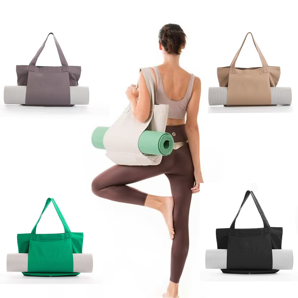 キャンバス製ヨガマットトートバッグ、大容量ショルダーハンドバ - Yoga Mat のレビューと価格