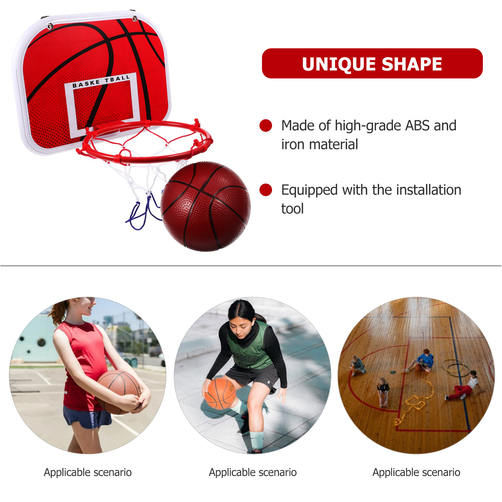 子供用バスケットボールラック – 取り付け工具付きのポータブ - Basketball Hoop のレビューと価格