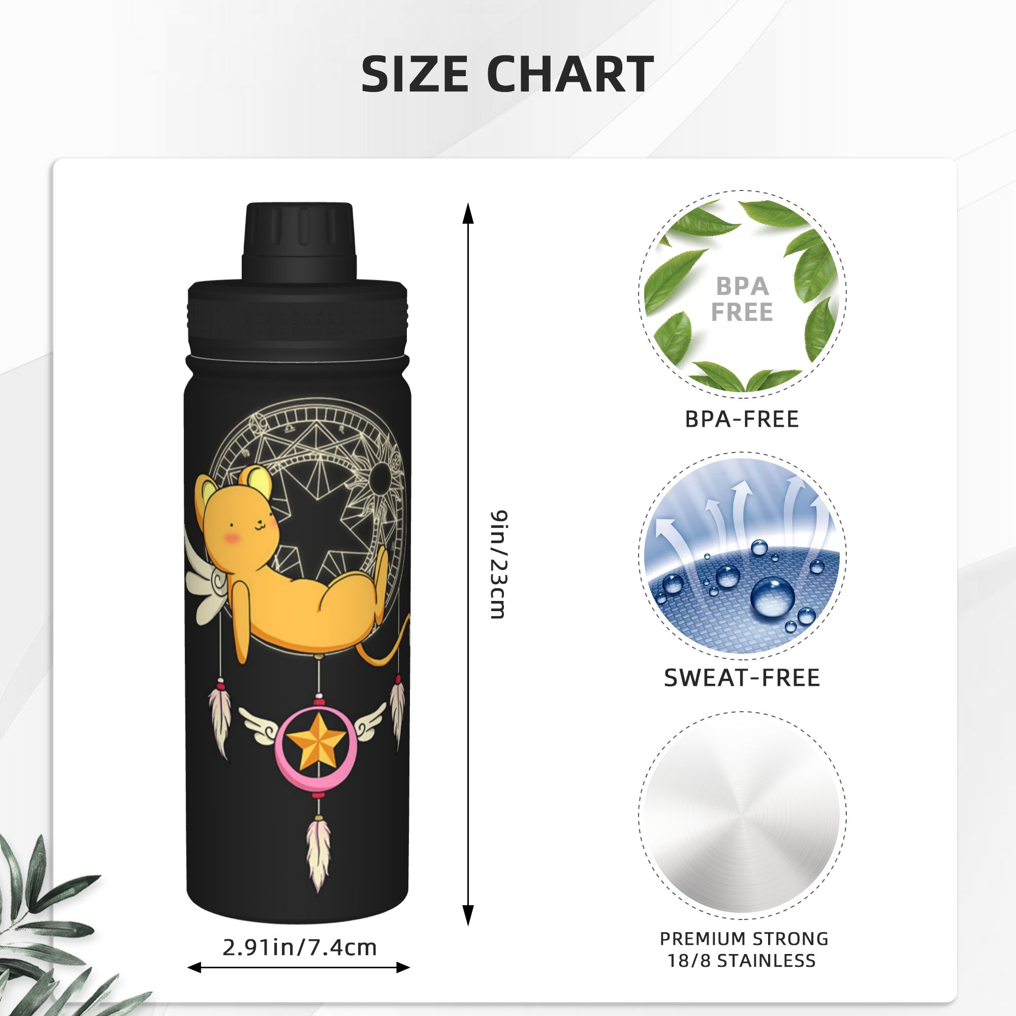 カードキャプターさくらのアニメをモチーフにした、18オンスの - Sports Water Bottle Insulated のレビューと価格