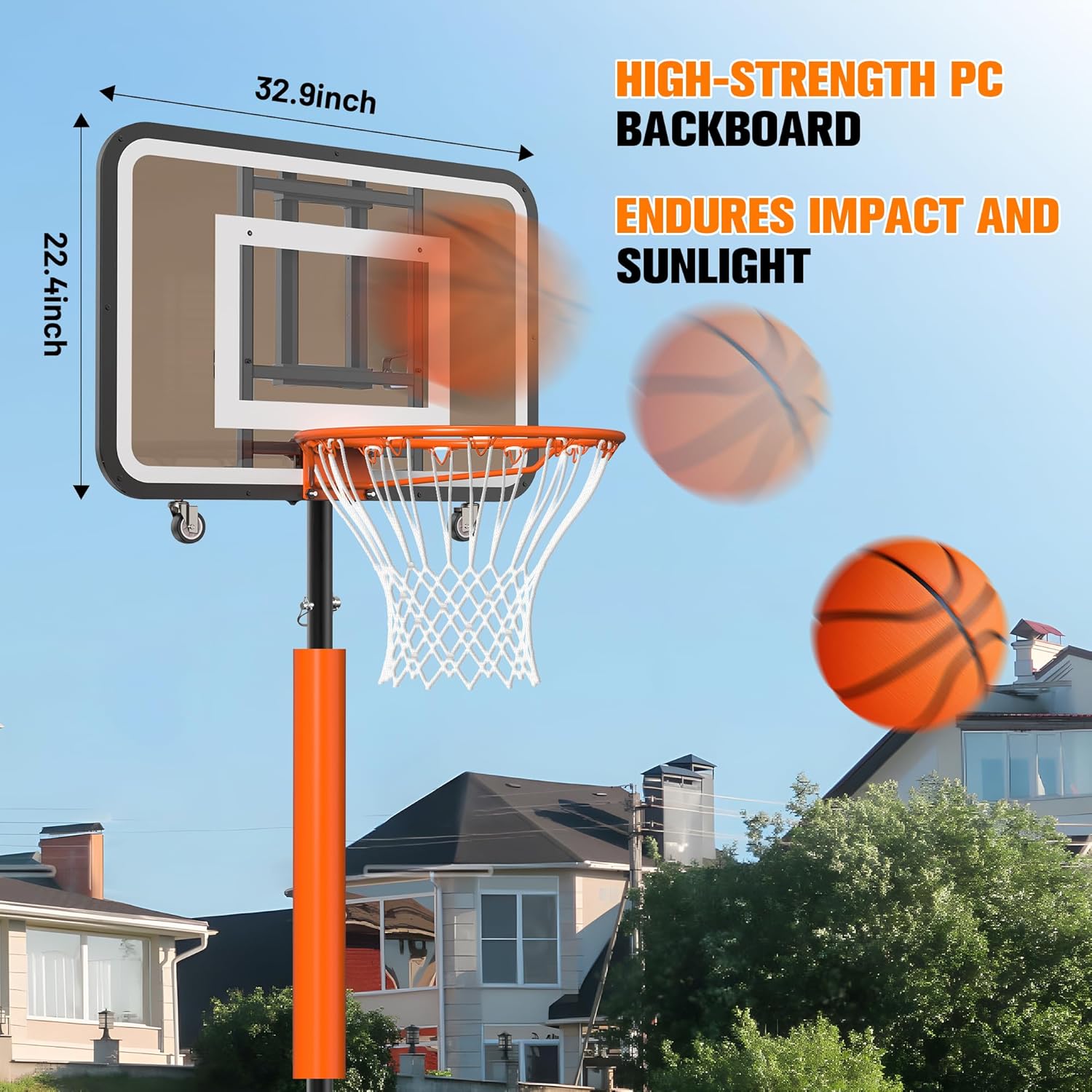 高さ調節可能なポータブルバスケットボールゴールシステム。高さ - Basketball Hoop のレビューと価格